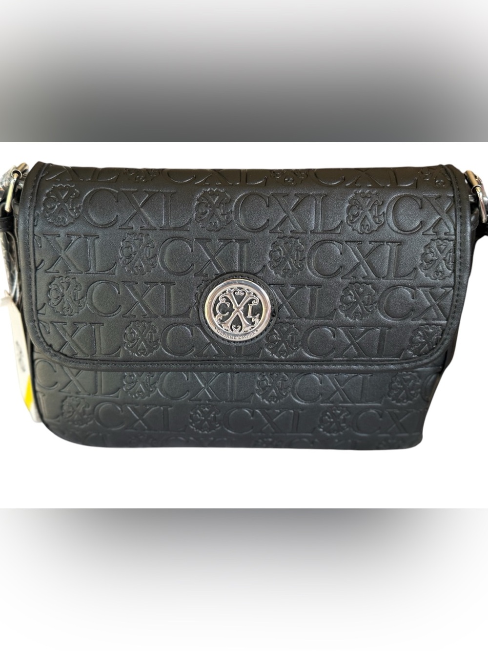 WEEKEND SALE! Christian Lacroix Black Embossed Crossbody Bag NWT